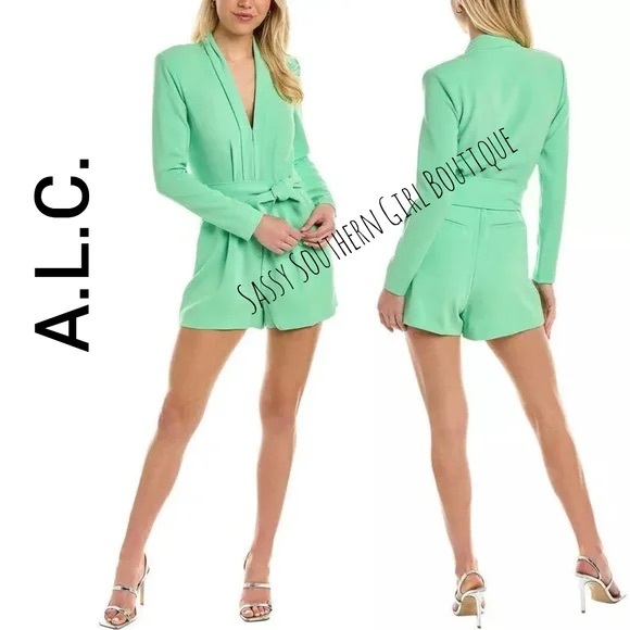 A.L.C. Pants - A.L.C. Light Green Long Sleeve Romper